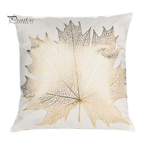 

Наволочка в классическом стиле с бронзовым принтом листьев, квадратная форма, наволочка для украшения спальни, гостиной, дивана C