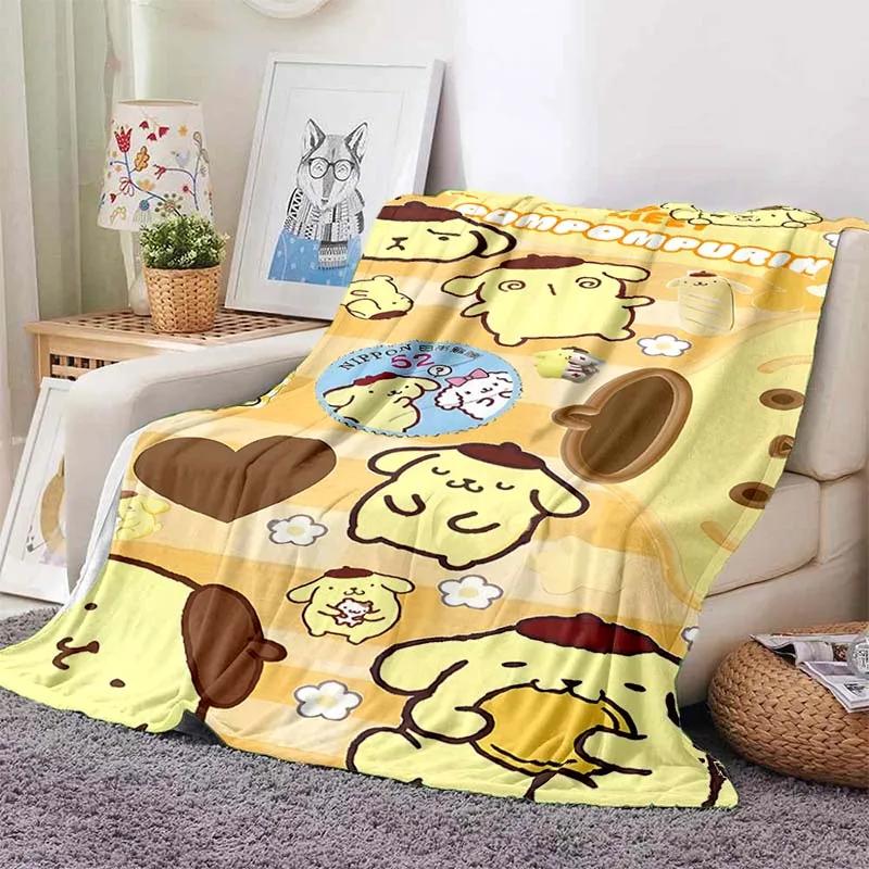 Pom Pom Purin Dog Cartoon Blanket for Sofa Cute Soft Flannel Throw Fluffy Bed Blanket New Born Winter Blanket Girl Kids Gift