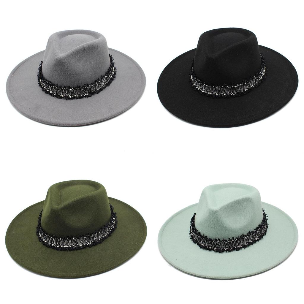 Style Wool Felt Hat With Large Brim For Men Women Winter Autumn Casual Outdoor Wear