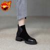 Fashion Booties Soft Round Toe Retro Style Female Short Shoes Height Increasing Large Size Warm Autumn High Quality Women's Ankle Boots