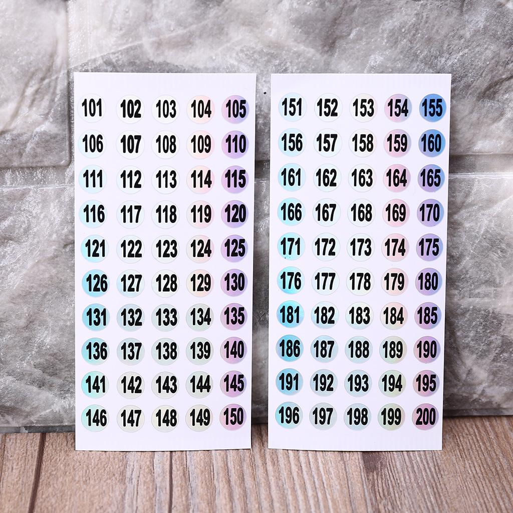 1 to 200 Number Stickers Self-Adhesive Round Number Labels Inventory Stickers Decal for Indoor Outdoor Storage Boxes