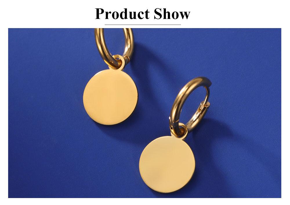 Cazador Minimalist Circle Round Pendant Drop Earrings for Women Stainless Steel Fashion Earrings Party Jewelry Birthday Gift