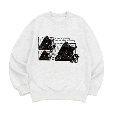 8Tonteuleogkeiseu [Sweatshirt Cat Print] Unisex Oversized Fit