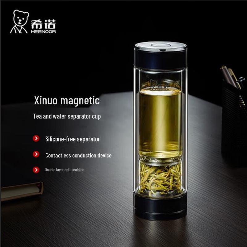 Heenoor Double-layer Magnetic Tea Separation Glass Cup