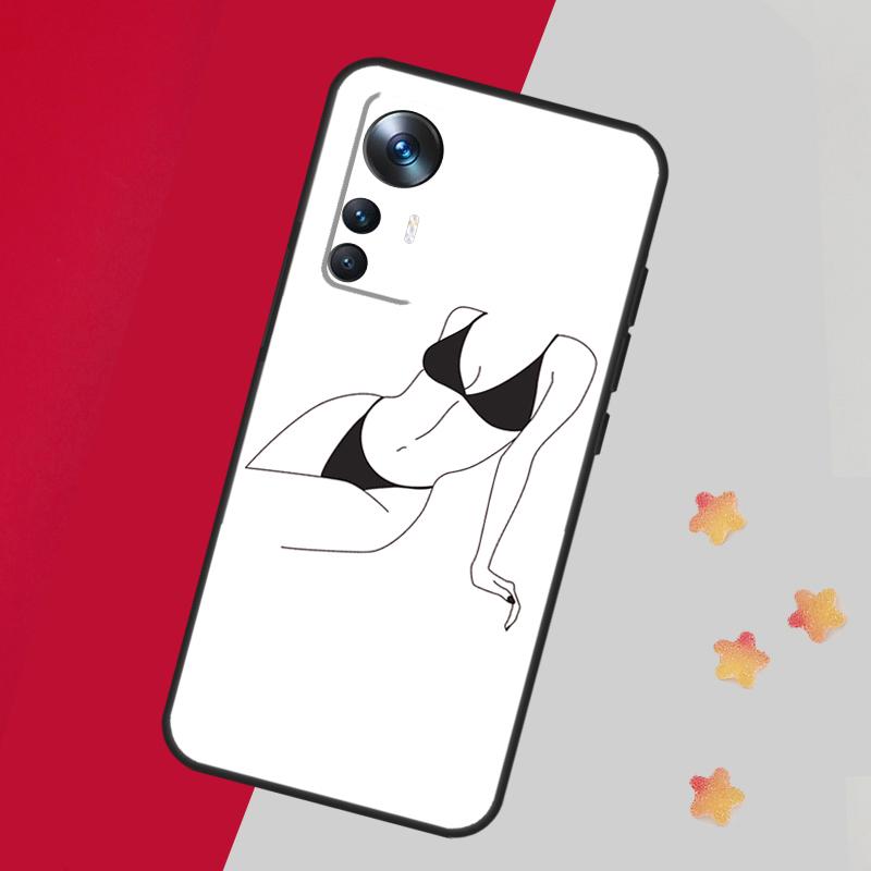 Woman Body Line Art Case For Xiaomi 15 14 13 Ultra 11T 12T 13T 14T Pro Cover For POCO X7 X6 X3 X5 F5 F6 F7 Pro