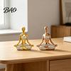 Living Room Yoga Decor Meditation Lady Statue, Modern Pose Women Figurine, Zen Hand-carved Figure Female Sculpture for Office, Room, Desktop