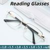 High-definition Anti-blue Light Reading Glasses for Men Square-frame Business Presbyopia Glasses with Plus Diopters +1.0 To +4.0