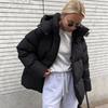 Womens Warm Puffer Jacket Winter Thick Cotton-Polyester Filled Hooded Loose Fit Mid-Length Coat Daily Commute