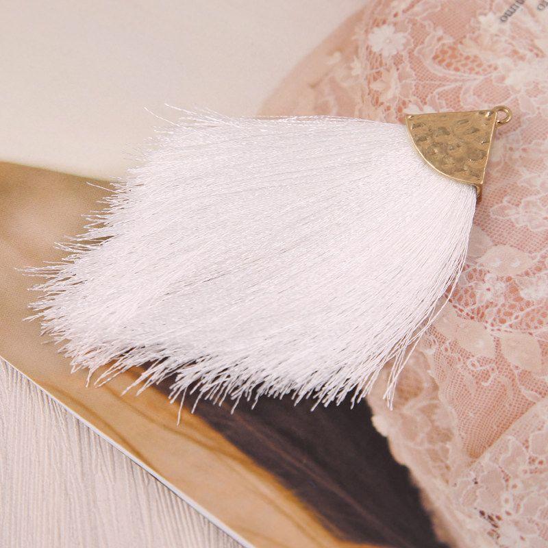 DIY Jewelry Accessories European and American Fashion Alloy Triangle Hat Tassel Tassel Earrings Pendant Bohemian Style Pendant