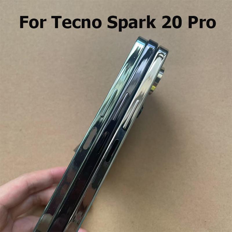 For Tecno Spark 20 Pro KJ6 Middle Frame Faceplate Housing Chassis Front LCD Bezel Repair Parts Replacement