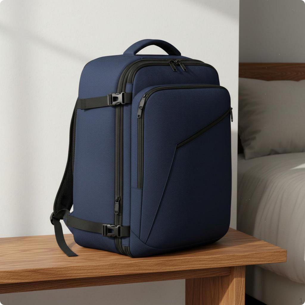 Business Backpack Large Capacity Travel Suitcase Bag for Men, Commuting Black