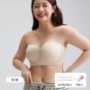 Strapless underwear women's big breasts slightly fat mm summer non-slip large size tube top thin invisible bra beautiful back anti-light
