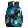 Dinosaur Print School Backpack for Boys/Girls Best Gift Waterproof 2D Flat Cartoon Round Front Pocket Bag for Children