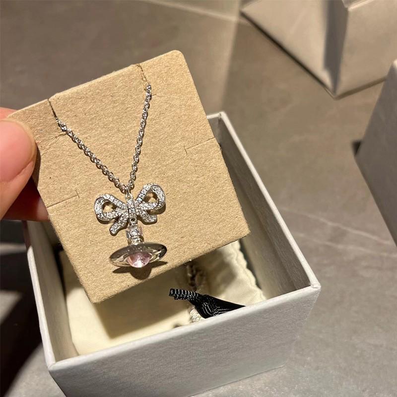 Westwood Saturn Choker Necklace: High Version, Medium Size, Women's 10MM Beads, Logo Clasp.