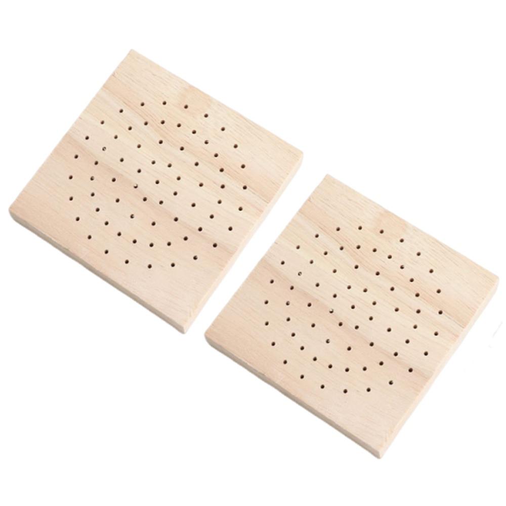 2Pcs Square Wooden Polishing Head Storage Board Save Space Nail Grind Head Organizer  Nail Salons