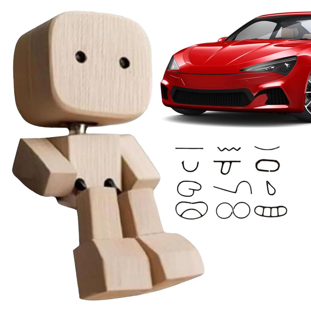 Parlayildiz Autoanhänger | Schwingende Holzpuppen-Dekoration - Bewegliche Gelenkige Holz-Autozubehör