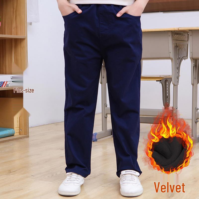 

Брюки цвета хаки для школьной формы для начальной и средней школы: Повседневные хлопковые брюки для мальчиков на весну/осень и длинные хлопковые стрейч-брюки для девочек 180cm