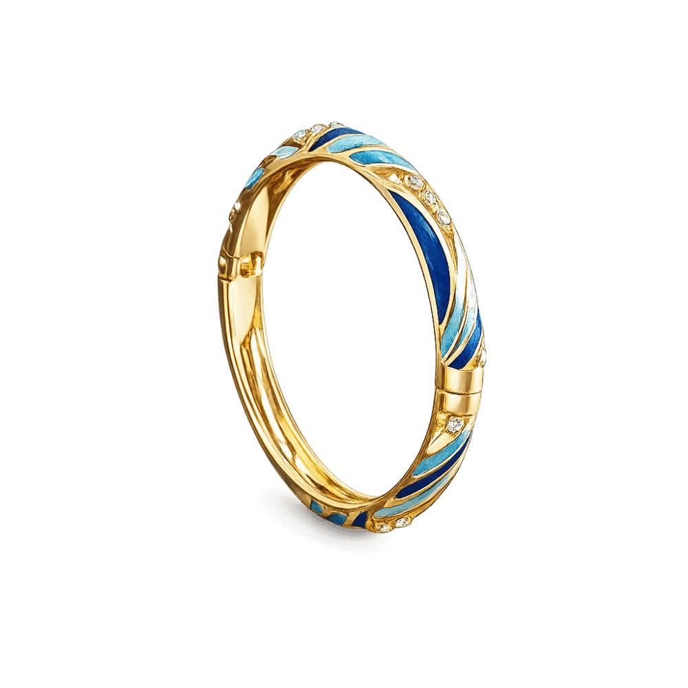 

Retro Enamel Cloisonne Bracelet Dainty Rhinestone Inlay Oil Dipping Cuff Elegant Style G