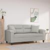 VidaXL 2-seater Sofa with Light Grey Pillows 140 Cm, Sofa, Upholstered Sofa, Living Room Seat, Loveseat, Sofa of 3200972