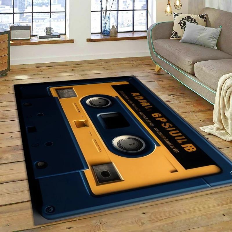 Casetă muzicală 3D Recorder retro CD Instrument Covor Covor pentru dormitor Living Decorat canapea, Decor copii Covoraș