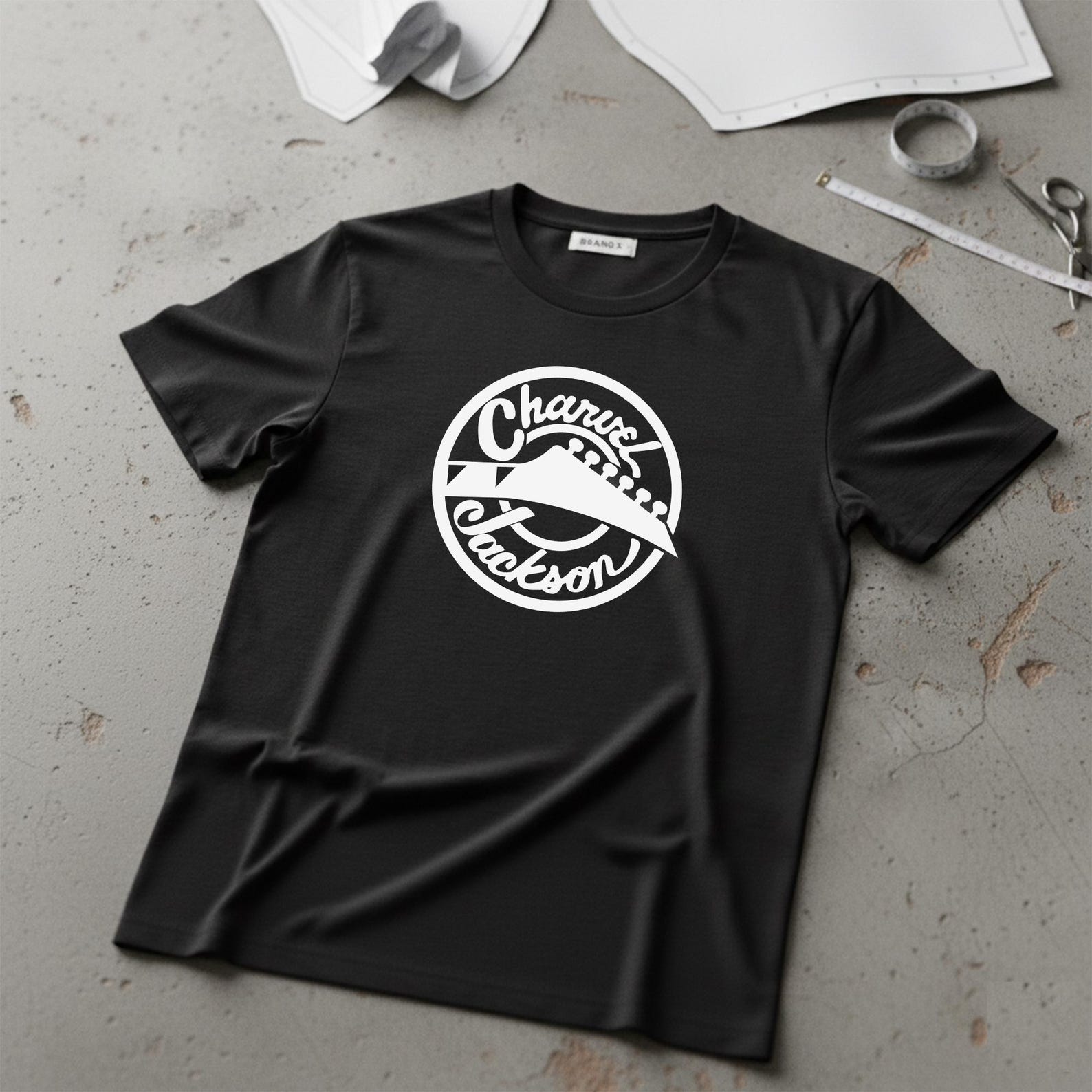 Charvel Jackson Electric Guitar Vintage Logo T-Shirt, Rock Music Tee S