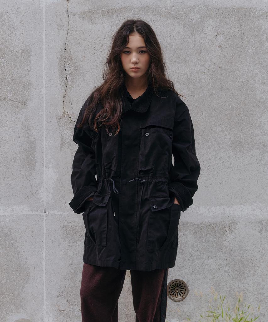 Uuuup Waxed Detachable Jacket - Black