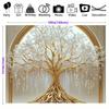 Oversized White Life Tree Wall-mounted - Elegant Polyester Decoration with Golden Branches and White Flowers