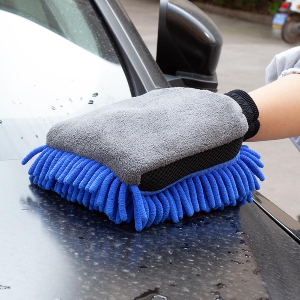 Car Detailing Brush Chenille Cleaning Cloth Towel Blue Yellow Orange Cleaning Tools Durable for Cleaning Washing Car Accessories