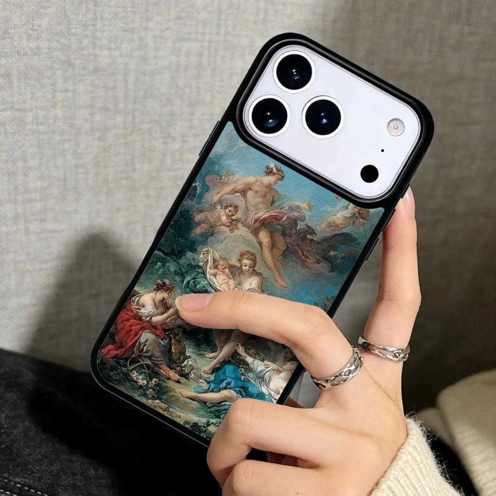 Capa Case for iPhone 17 Air 16 Pro Max 15 Plus 11 13 Mini 14 12 Back Phone Cover Renaissance art Painting cell