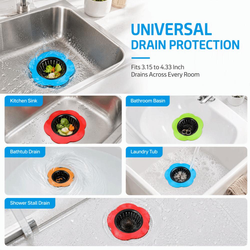 4 Pack 4.33 Inch Diameter Kitchen Sink Strainer Wide Rim Design Basin Sink Strainer Kitchen