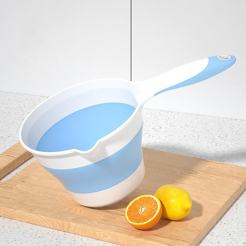 

Складная половник для воды Портативный пластиковый половник для кухни Можно повесить синий