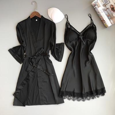 Sexy kabelloser randloser Pyjama, Spitzen-Nachthemd, Seidenunterwäsche, Damen-Nachtwäsche