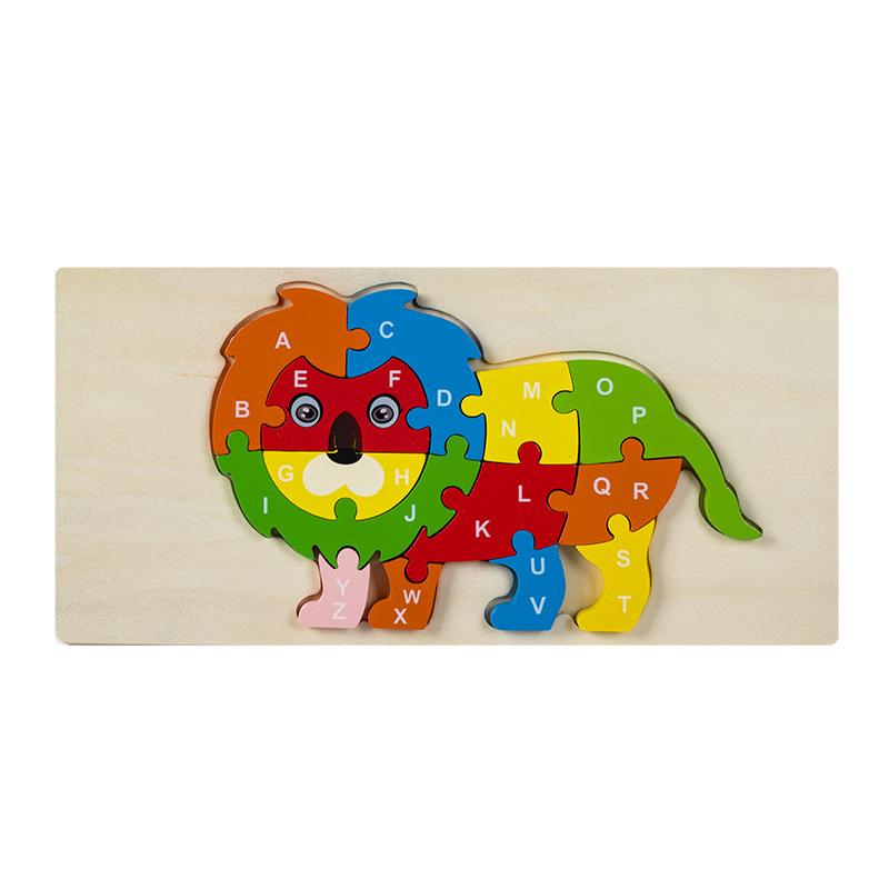 Kinder Pädagogisches Holztier Digitales 3D-Puzzle Lernspielzeug für die frühe Bildung