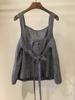 Women's Versatile Solid Color Linen Lace-up Vest for Summer 2026