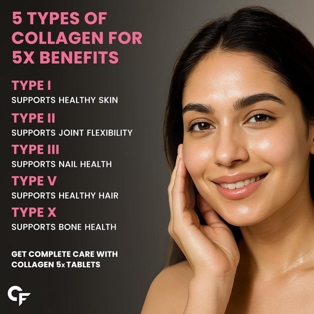 Carbamide Forte Multi-Kollagen-Peptid-Tabletten 90 | Typ I II III V X | Haut Haare Nägel Gelenke