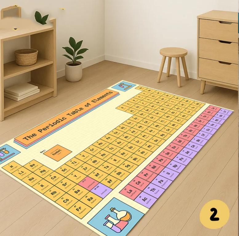 Periodic Table Carpet Anti Slip Carpet Living Room Bedroom Carpet Living Room Bedroom Kitchen Dining Room Floor Mat Home Decor 40X60cm