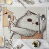 40x30cm Linen Cat Print Table Mat Cute Cat Cartoon Animal Pattern Placemats For Children Kids Kitchen Dining Place Mats Pads