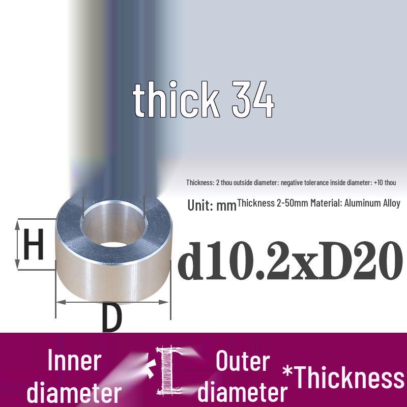 Außen-Ø 20mm Aluminiumlegierung Flache Unterlegscheibe Abstandshalter mit M6/M8/M10/M12 Innenloch - Metallwellenbuchse Isoliersäule.