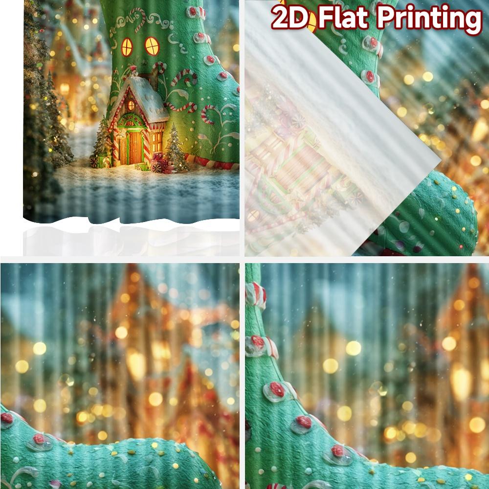 2pcs, 2D FLAT PRINTING Curtains (Without Rod) CandyBootHouse Minimalist holiday curtains Versatile Polyester Curtains Art Deco