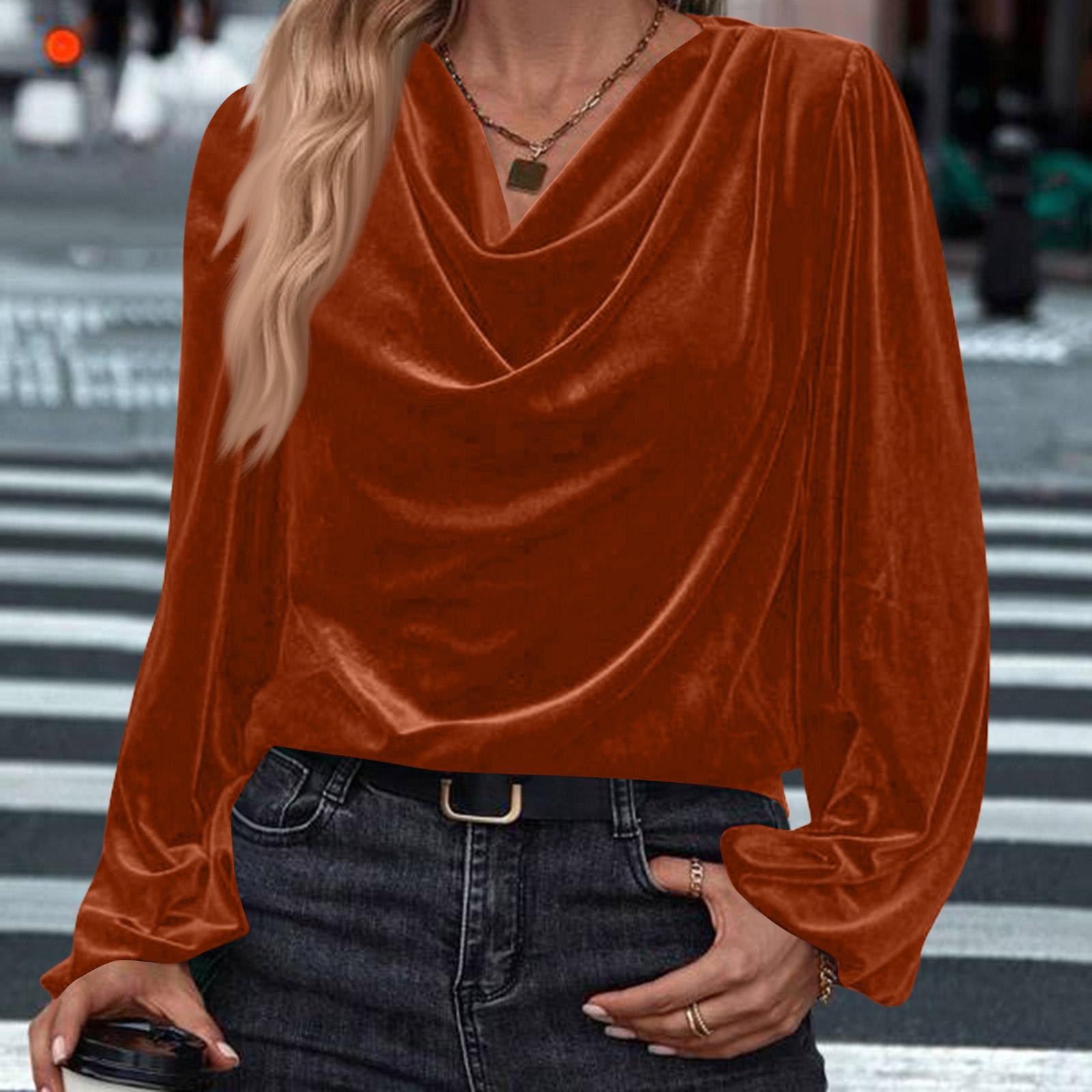 Women s Fashion Casual Color Long Sleeve V-Neck Top S