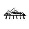 Metal Mountain Range Wall Hook Rack with Six Hooks for Home Key Towel Storage Creative Over Door Organizer Rack