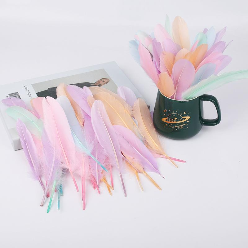 50Pcs28 Color Diy Feather Hard Big Floating Feather Wedding Dress Children Handmade Decoration Materials