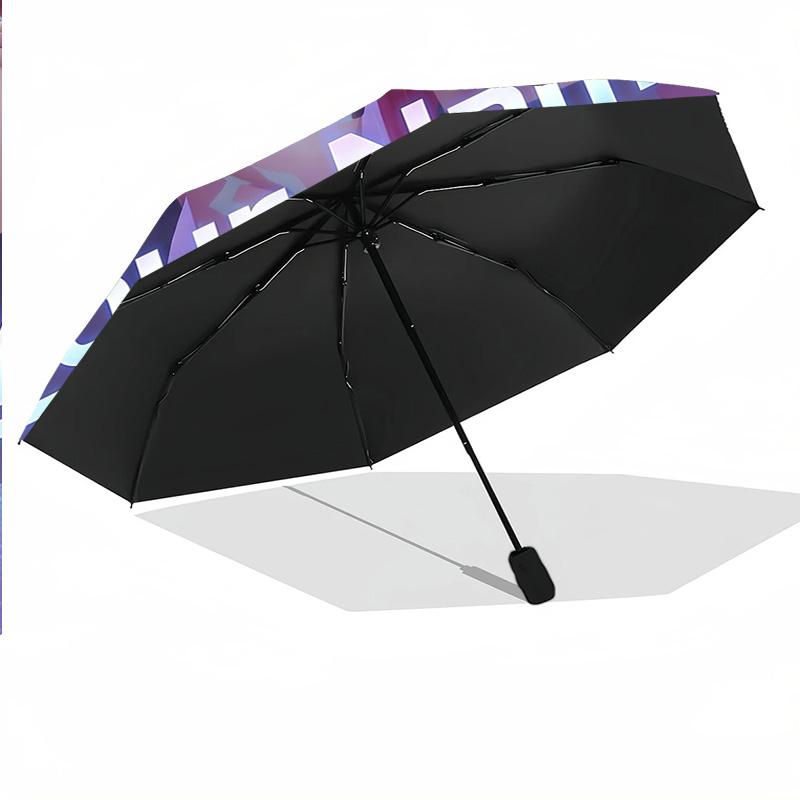 8 Rib Auto Folding Umbrella Kpop Demon Hunters Print Custom Name Text Portable Rain Gear