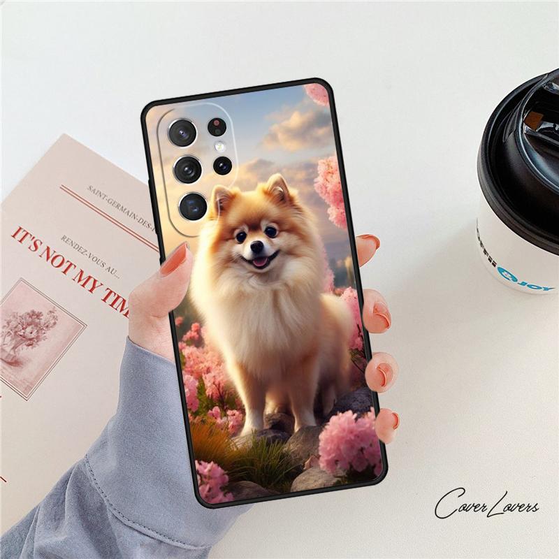 Pomeranian Dog Phone Case For Samsung Galaxy S24 S25 S23 S22 Ultra Note 10 20 Plus S20 S21 FE Cover