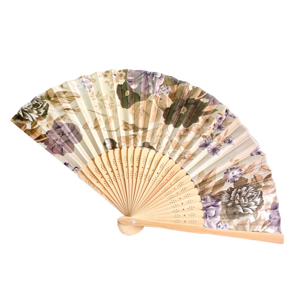 Bamboo Antique Folding Fan Chinese Style Fan Summer Female Dance Fan Portable Elegent Flower Hand Held Fan Home Decoration