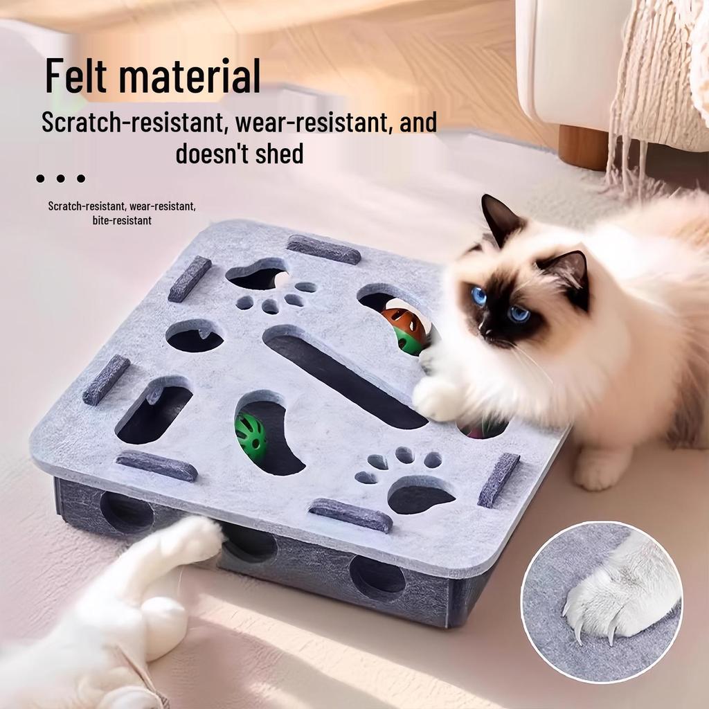 Cat Puzzle Box: Self-Play Boredom Relief Toy with Maze, Bell Ball, and Digging Holes
