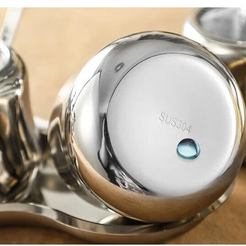 304 Stainless Steel Glass Lid Seasoning Jars Set