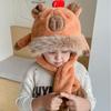 Cold Proof Warm Hat Cute Capybara Hooded Hat Scarf Fashion Ear Protection Cap  Winter