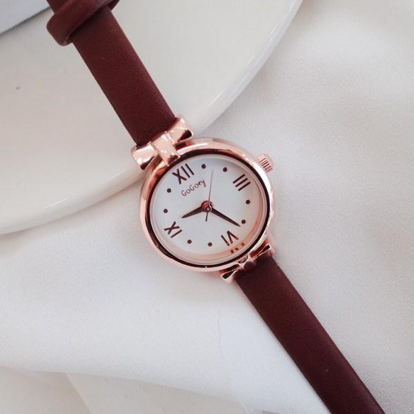 Mini ceas de mână cu panglică dublă cerc pentru femei cu husă Blue City, ceasuri populare coreene