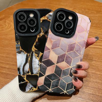 Custodia per telefono in pelle stampata effetto marmo a grana verticale in morbido silicone con protezione completa dell'obiettivo della fotocamera per Samsung